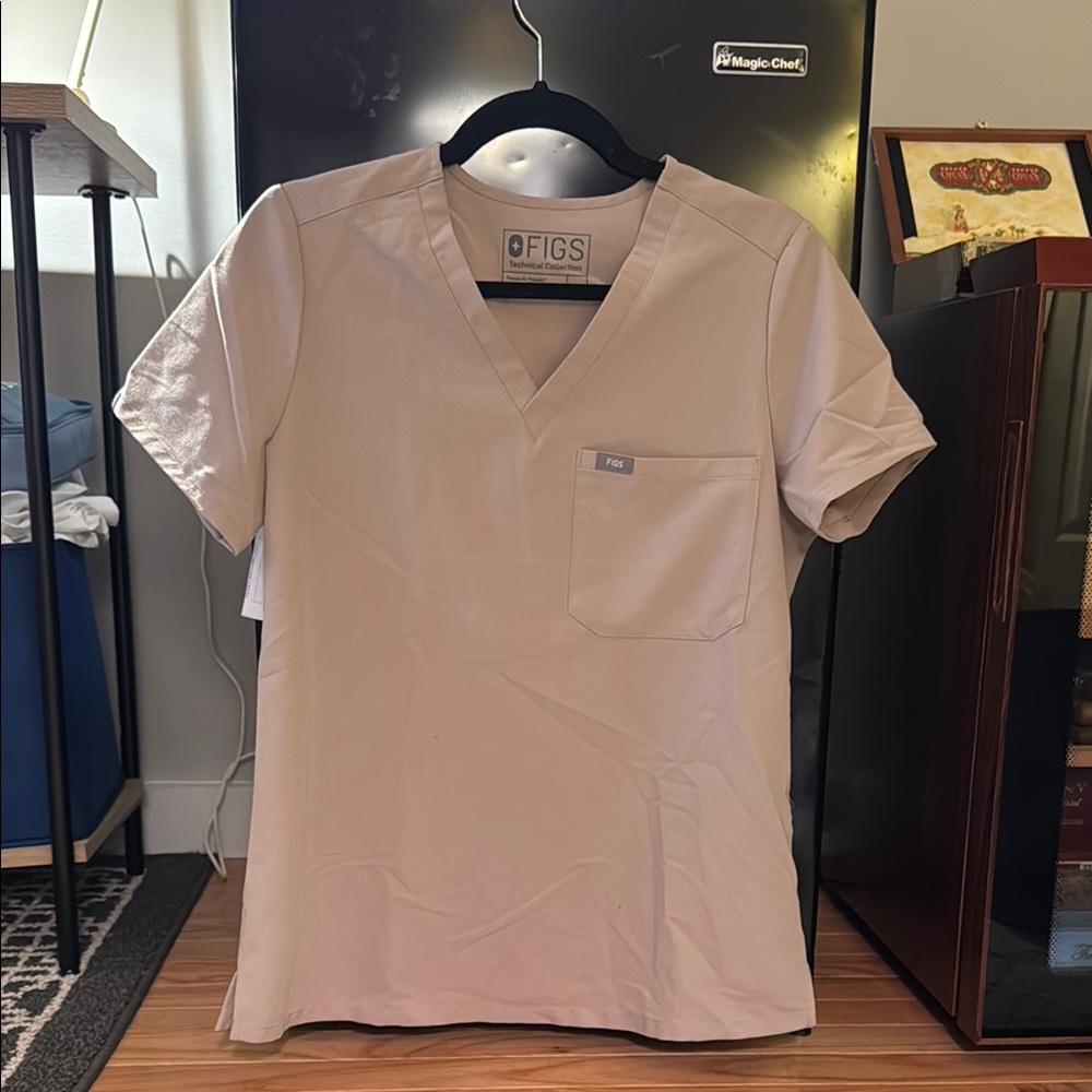 Figs Beige Scrub Top